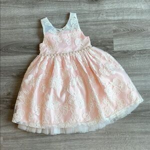 American Princess pink/white floral pearl tulle little girls dress
